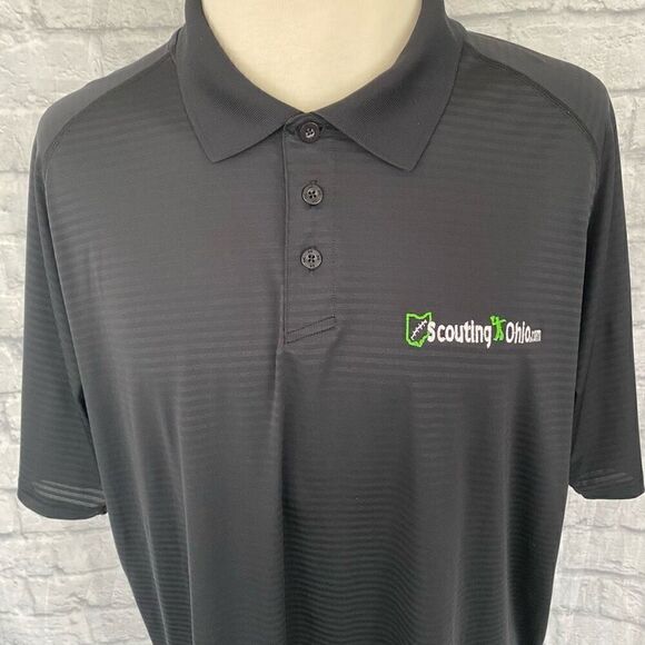 Under Armour green label men 2XL loose fit heat gear 3 button stripe polo black - Picture 2 of 8